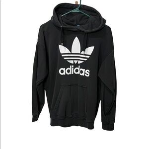 Adidas black & white trefoil hooded sweatshirt size XS
